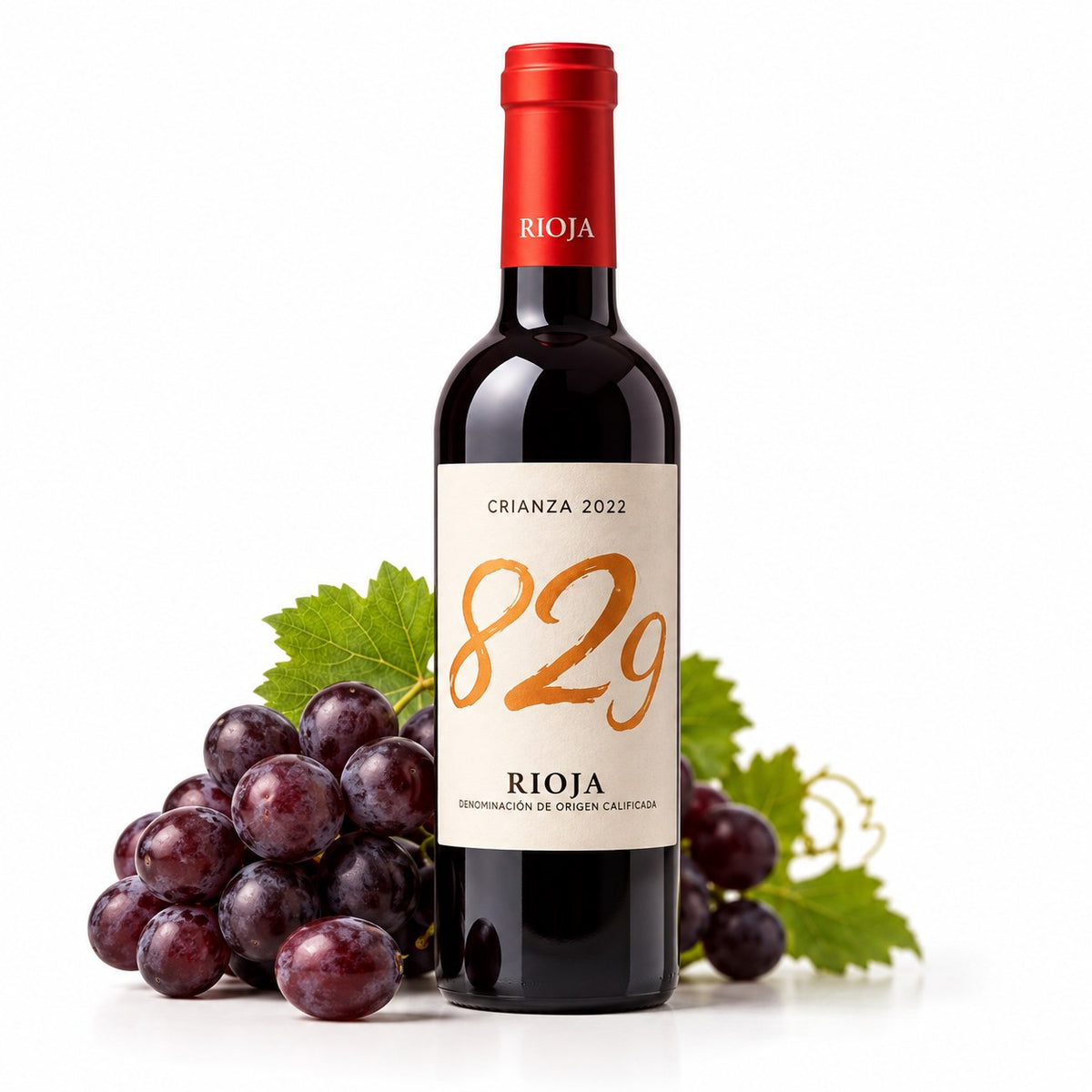 Botella de vino tinto de Rioja