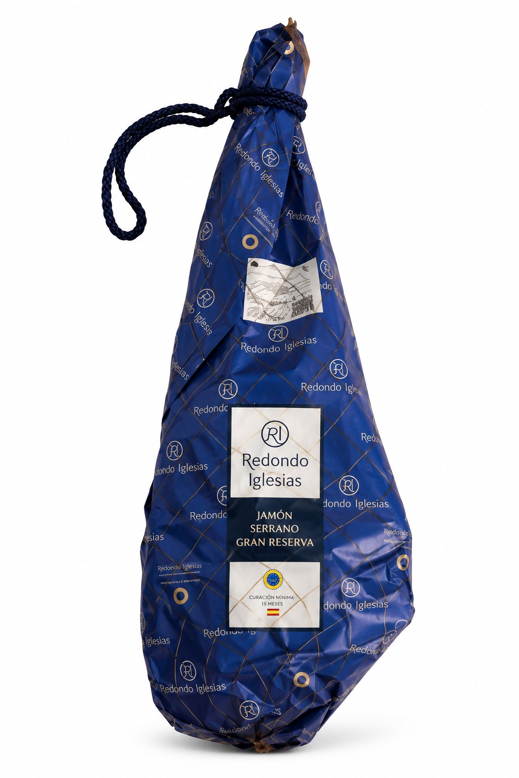 Jamón serrano Gran Reserva Redondo Iglesias en su funda
